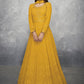 Yellow Haldi Wedding Anarkali Churidar Suit In Georgette SFZ104527 - Siya Fashions