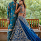 Blue Gold Bridal Wedding Party Silk Lehenga Set INSPMAY904 - Siya Fashions