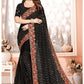 Black Georgette Indian Wedding Reception Saree SFNRF37301 - Siya Fashions