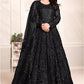 Black Wedding Party Anarkali Sangeet Gown In Net SFDFS15101 - Siya Fashions