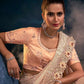 Peach Imported Net Silk Wedding Reception Saree SFSA352511 - Siya Fashions