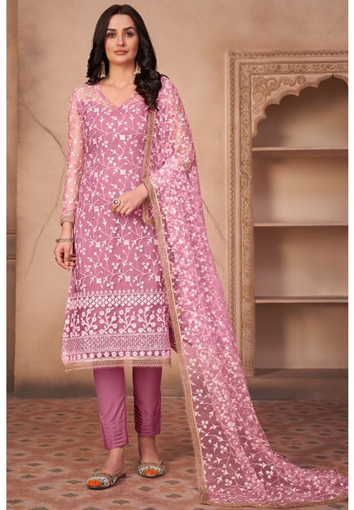 Pink Plus Size Salwar Suit Pan In Net SFYS80403 - Siya Fashions