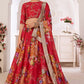 Red Bridal Floral Lehenga Choli In Georgette SFSA308107 - Siya Fashions
