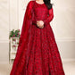 Red Bridal Wedding Anarkali Sangeet Gown In Net SFDFS15104 - Siya Fashions