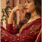 Maroon Indian Pakistani Palazzo Suit In Brasso SFPRM7201
