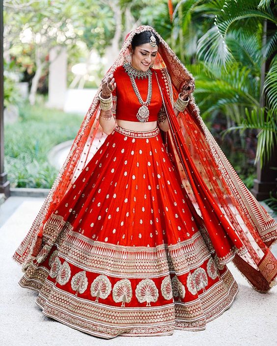 Bridal Wedding Red Silk Lehenga Choli Zari Work SIYA442INS - Siya Fashions