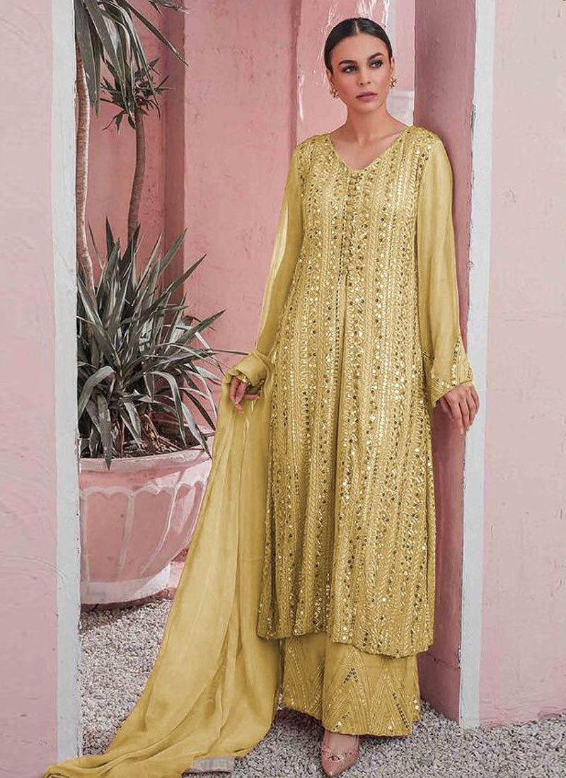 Yellow Buy Divine Pakistani Party Salwar Suit SFFZ105059 - Siya Fashions