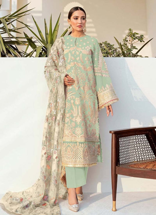 Blue Pakistani Style Palazzo Salwar Suit In Georgette SFFZ115980 - Siya Fashions
