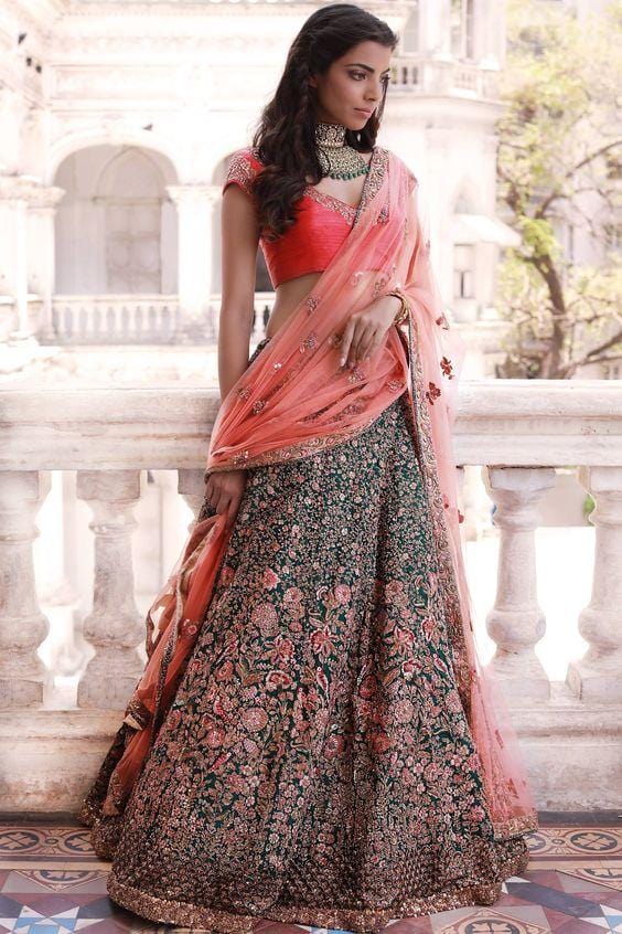 Exclusive Bridal Lehenga Choli In Orange SFB9490 - Siya Fashions