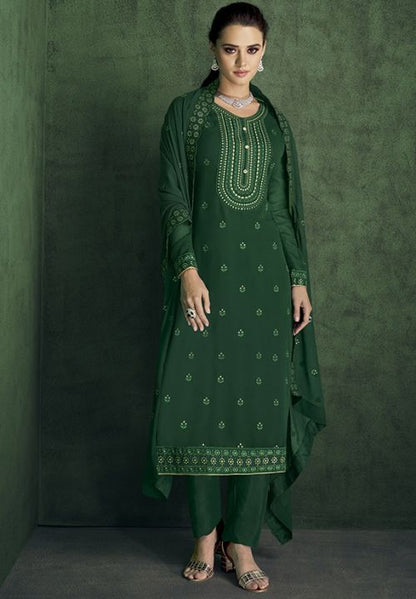 Green Bridal Sangeet Party Sharara Suit In Georgette SIYS73702 - Siya Fashions