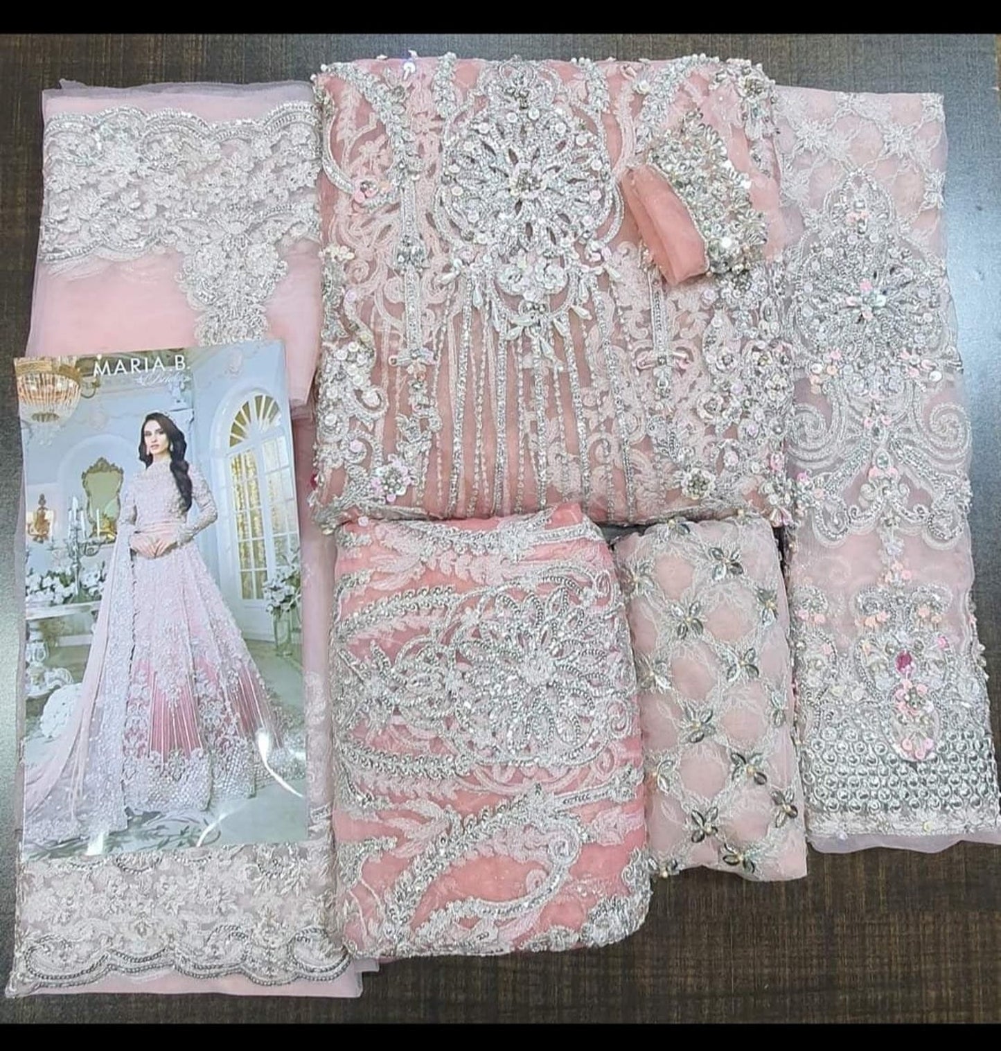Pink Peach Walima Pakistani Wedding Maxi Long Lehenga SIYABRIDA435 - Siya Fashions