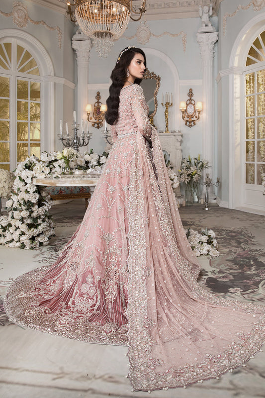 Pink Peach Walima Pakistani Wedding Maxi Long Lehenga SIYABRIDA435 - Siya Fashions