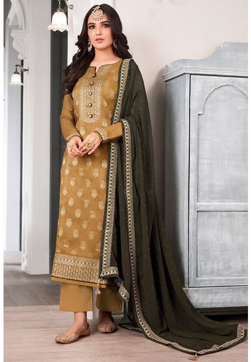 Bollywood Jasmin Yellow Dola Silk Palazzo Suit SFYS78402 - Siya Fashions