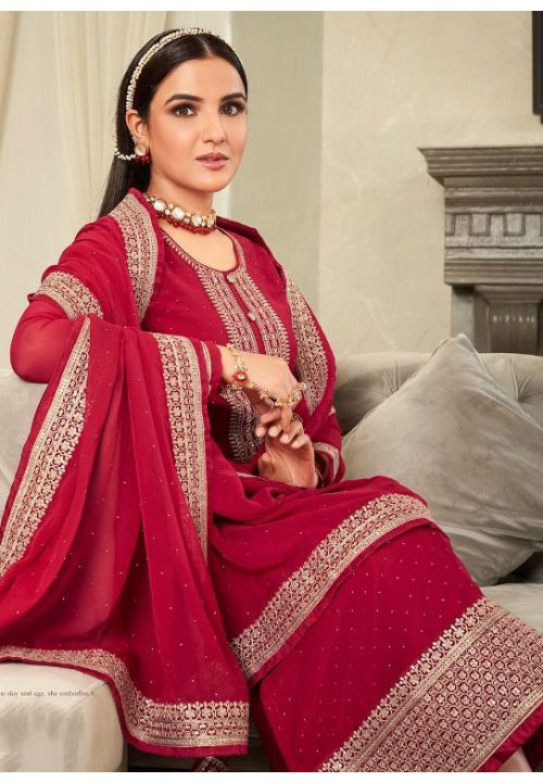 Bollywood Jasmin Burgundy Pink Georgette Plus Size Palazzo SFSA302506 - Siya Fashions