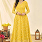 Yellow Haldi Sangeet Wedding Georgette Long Anarkali Gown SFSA331702 - Siya Fashions