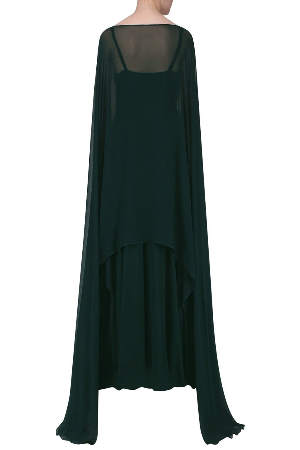 Online Green Cape Stylish Anarakli Suit SFALM20 - Siya Fashions