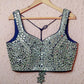 Grey Blue Shaded Silk Lehenga Set With Mirror Work SINS4241 - Siya Fashions