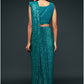 Teal Fully Sequined Designer Indian Party Saree SFZC1302 - Siya Fashions