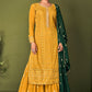 Yellow Embroidery Work Indian Palazzo Suit In Georgette SFYS85502 - Siya Fashions