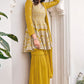 Mustard Bollywood Sangeet Viscose Wedding Palazzo Suit  SFDSIF5401 - Siya Fashions