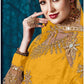 Online Yellow Satin Party Long Anarkali Suit SFA175707 - Siya Fashions