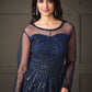 Blue Net Wedding Indian Pakistani Long Gown Anarkali Suit SFVPL20901