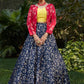 Blue Net Sangeet Lehenga Choli In Net With Jacket SFKHU8905 - Siya Fashions
