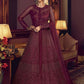 Wine Wedding Bridal Anarkali Gown Net D531YDS - Siya Fashions