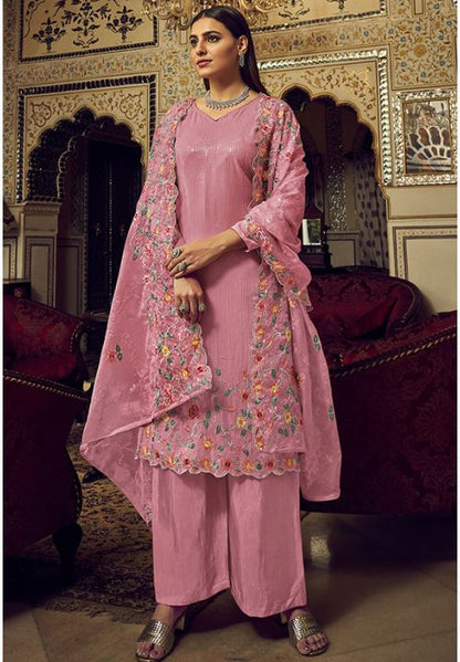 Pink Georgette Palazzo Party Suit SFYS79401 - Siya Fashions