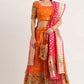 Orange Sangeet Party wear Indian Lehenga In Jacquard YDVEP21102 - Siya Fashions