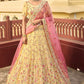 Yellow Swarovski Work Bridal Haldi Lehenga In Organza SFARY10908 - Siya Fashions