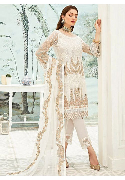 White Indian Pakistan Sangeet Salwar Kameez Pant SFKSF55401 - Siya Fashions