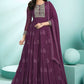 Wine Evening Long Anarkali Sangeet Gown In Georgette SFLLT38704R - Siya Fashions