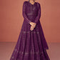 Purple Indian Anarkali Wedding Gown In Georgette SFYS86604A - Siya Fashions