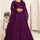 Wine Evening Long Anarkali Sangeet Gown In Georgette SFDFS14703 - Siya Fashions