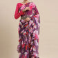 Purple Floral Partywear Designer Saree In Georgette SFROY360602 - Siya Fashions
