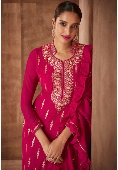 Pink Haldi Evening Party Salwar Kamaeez Suit SFYS73401 - Siya Fashions