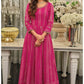 Pink Haldi Wedding Party Long Anarkali Suit Georgette SFFK7302R - Siya Fashions