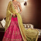 Astounding Lemon Pink Indian Wedding Bridal Lehenga In Velvet FYDS799NK - Siya Fashions