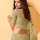 Green Bridal Indian Wedding Lehenga In Net Zarkan Work SSA272402A - Siya Fashions