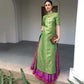 Green Purple Banarasi Lehenga In Silk SF2313IN - Siya Fashions