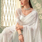 White Modest Indian Wedding Reception Saree SFSA354008 - Siya Fashions
