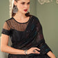 Black Modest Indian Wedding Reception Saree SFSA354012 - Siya Fashions