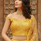 Yellow Bridal Reception Lehenga Choli Set Fully Embroidery Work SFZ97393 - Siya Fashions