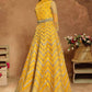 Yellow Bridal Haldi Ceremony Net Long Lehenga Gown SRSWG6504 - Siya Fashions