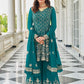 Turquoise Sangeet Palazzo Suit In Georgette SFYS87203 - Siya Fashions