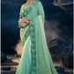 Mint Green Imported Net Silk Wedding Reception Saree SFSA352506 - Siya Fashions