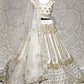 White Bridal Lehenga Zari Diamond Work In Net  SFANJ1157 - Siya Fashions