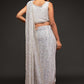 White Fully Sequined Designer Indian Party Saree SFZC1306 - Siya Fashions