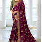 Purple Indian Wedding  Designer Saree In Georgette SFFSN29601 - Siya Fashions